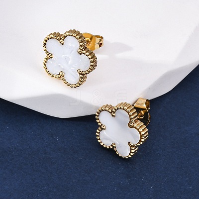 Elegant Vintage Floral 201 Stainless Steel Stud Earrings for Women FR2099-3-1
