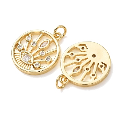 Brass Micro Pave Clear Cubic Zirconia Pendants CU-CBA2907-10G-1