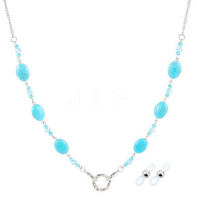 Acrylic Oval Beads Eyeglass Chains AJEW-CN0006-71A-1