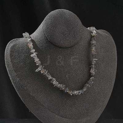 Natural Supper 7 Rutilated Quartz Chip Beaded Necklaces for Men Women NJEW-G159-01W-1
