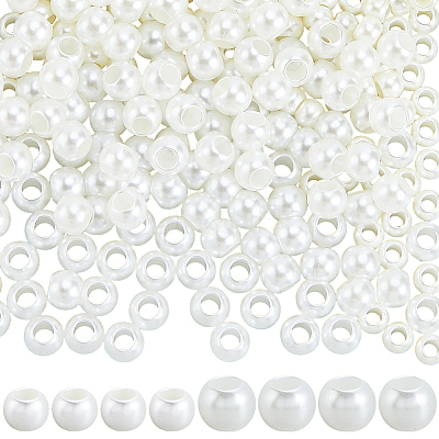 300Pcs 2 Styles Imitation Pearl Acrylic European Beads OPDL-SP0001-04-1