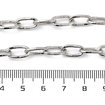 Tarnish Resistant 304 Stainless Steel Textured Oval Link Chains CHS-K017-01P-1