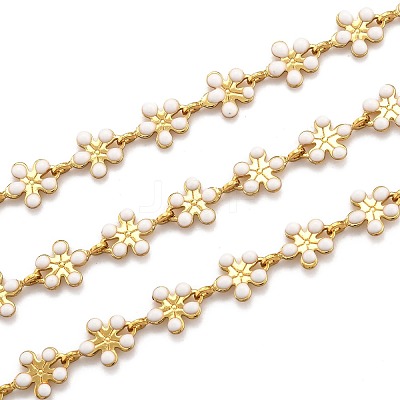 Golden Brass Enamel Link Chains CHC-H103-08H-G-1