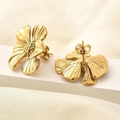 304 Stainless Steel Stud Earrings EJEW-H146-01G-1
