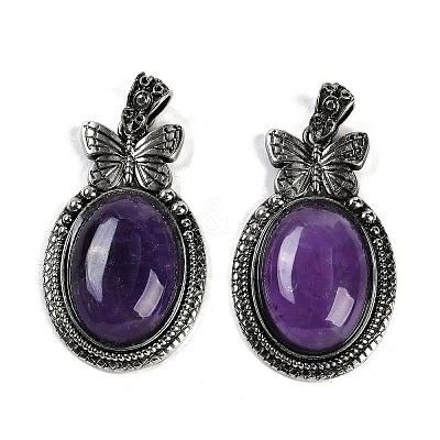 Natural Amethyst Pendants G-I370-09AS-07-1