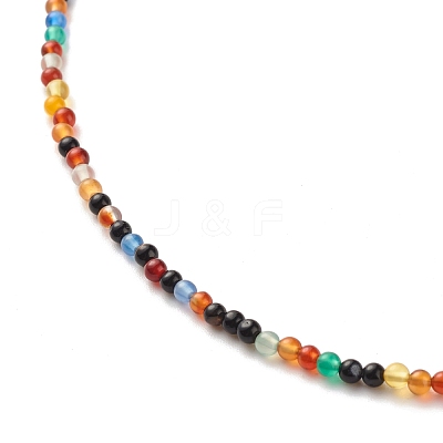 Natural Agate Beaded Necklaces for Women NJEW-JN03789-01-1