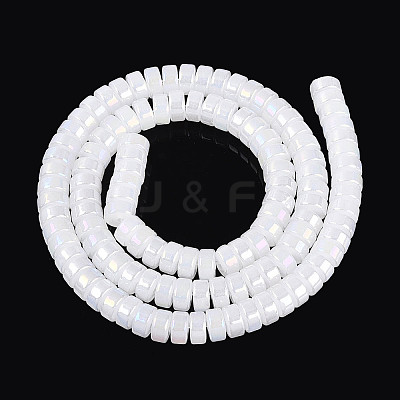 AB Color Plated Imitation Jade Glass Beads Strands GLAA-T026-3x6mm-J01-1