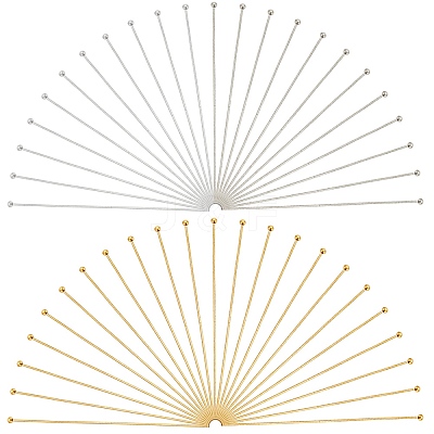 500Pcs 2 Colors Brass Ball Head Pins KK-SC0005-34-1