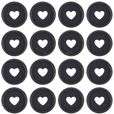 50Pcs Flat Round Heart Acrylic Loose Leaf Ring Round Binder Discs DIY-CP0012-14-1