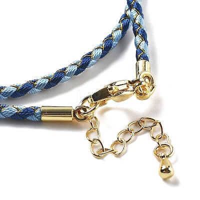 Polyester Cord Braided Necklace Makings MAK-L043-03G-17-1