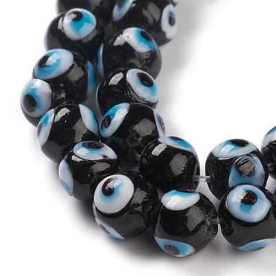 Handmade Evil Eye Lampwork Bead Strands LAMP-M015-02D-1