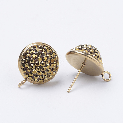 Polymer Clay Rhinestone Stud Earring Findings EJEW-S198-02-1