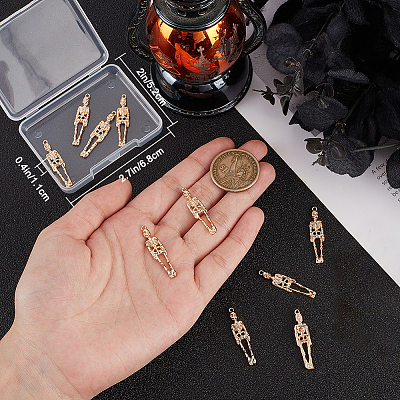 10Pcs Halloween Themed Brass Pendants KK-BBC0015-68C-1