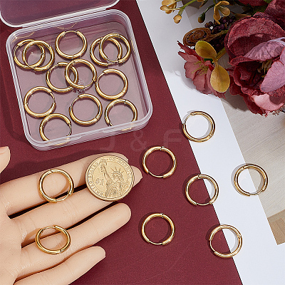 10 Pairs Ion Plating(IP) 304 Stainless Steel Huggie Hoop Earrings EJEW-BBC0002-19C-1
