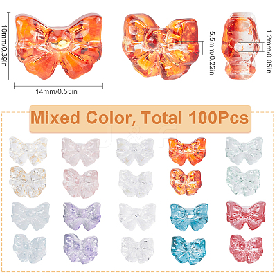 100Pcs Transparent Glass Beads GLAA-SC0002-23-1