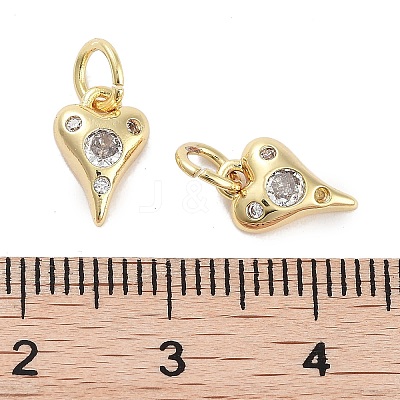 Brass Micro Pave Cubic Zirconia Charms KK-C051-06G-01-1