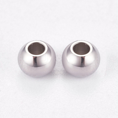 Tarnish Resistant 304 Stainless Steel Smooth Round Spacer Beads STAS-M006-01D-1