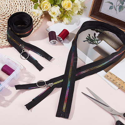 4Pcs #5 Nylon Coil Zippers Rainbow Zipper Tape SENE-CY0001-13B-01-1
