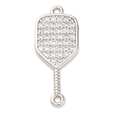 Brass Micro Pave Clear Cubic Zirconia Connector Charms LS-KK-P288-01P-1