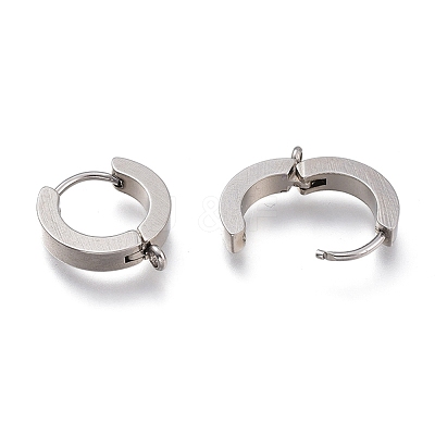 Tarnish Resistant 304 Stainless Steel Huggie Hoop Earrings Findings X-STAS-I167-01A-P-1
