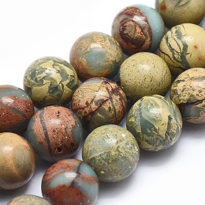 Natural Aqua Terra Jasper Beads Strands G-N0128-48-10mm-1