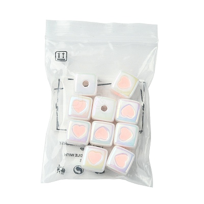 10Pcs Opaque Acrylic Enamel Beads ACRC-FS0001-02G-1