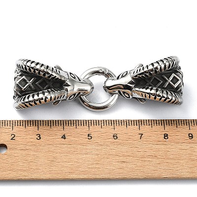 Tibetan Style 304 Stainless Steel Spring Gate Rings FIND-Z046-03AS-02-1