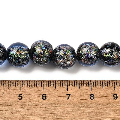 Handmade Dichroic Foil Glass Beads Strands DICH-U001-05E-1