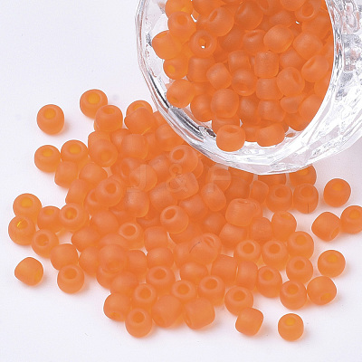 8/0 Frosted Round Glass Seed Beads X-SEED-A008-3mm-M9-1