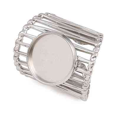 304 Stainless Steel Cuff Rings Ring Components SA-CBA098D-01P-D-1