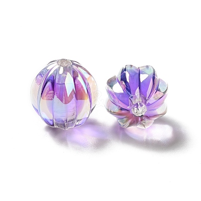 Two Tone UV Plating Rainbow Iridescent Acrylic Beads TACR-D010-05C-1