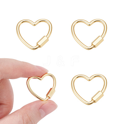 4Pcs Brass Screw Carabiner Lock Charms KK-UN0001-98-1