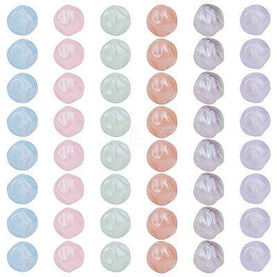 48pcs 6 colors Opaque Acrylic Beads OACR-SC0001-80-1