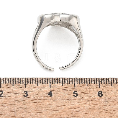 Brass Micro Pave Cubic Zirconia Cuff Open Rings for Women CU-CBA760A-13C-P-1