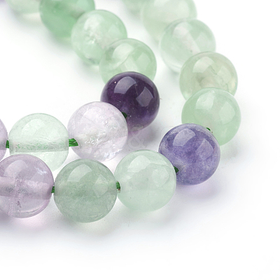 Natural Fluorite Beads Strands G-E112-8mm-18-1