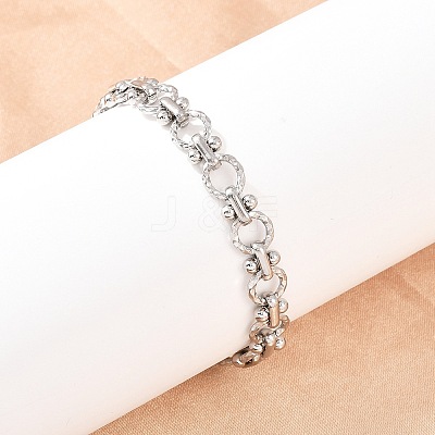 304 Stainless Steel Link Chain Bracelets for Women BJEW-H207-01C-P-1