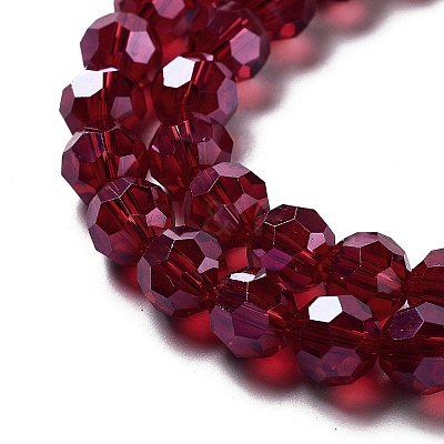 Electroplate Transparent Glass Beads Strands LS-EGLA-A035-T8mm-A02-1