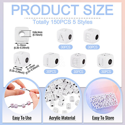 150Pcs 5 Styles Opaque Acrylic Beads SACR-TA0001-73-1