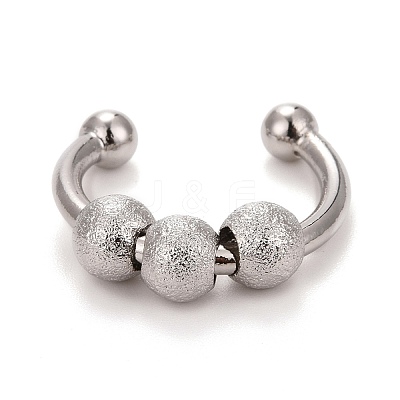 Brass Rotating Beaded Cuff Ring RJEW-F120-03P-1