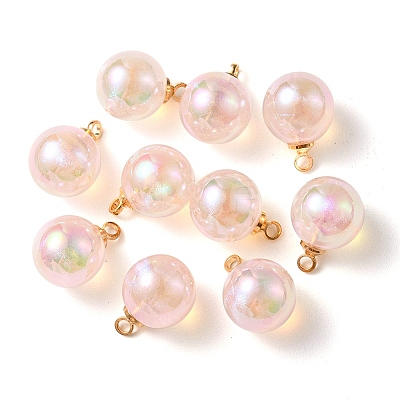 10Pcs UV Plating Acrylic Pendants FIND-YW0002-05F-1