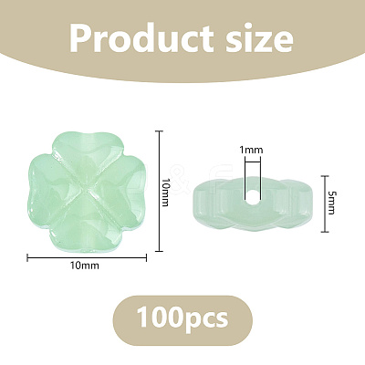100Pcs Transparent Spray Painted Glass Beads GLAA-DC0001-61B-1
