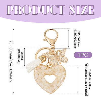 Heart with Butterfly Resin Keychains KEYC-TADJ0001-01D-1