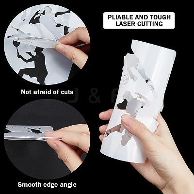 Sport Theme PET Plastic Hollow Out Drawing Painting Stencils Templates Sets DIY-WH0028-65-1