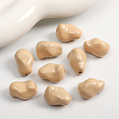 Opaque Acrylic Beads MACR-WH0007-168J-1