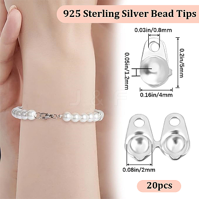 20Pcs 925 Sterling Silver Bead Tips STER-BBC0005-54-1