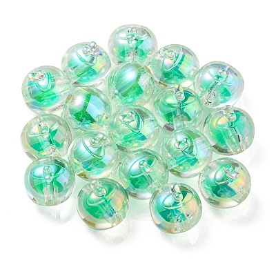 UV Plating Rainbow Iridescent Acrylic Beads OACR-A014-02G-1