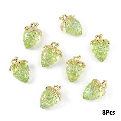 Transparent Acrylic with Alloy Pendants TACR-YW0003-14B-1