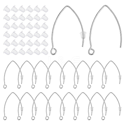 50Pcs 304 Stainless Steel Earring Hooks STAS-ME0001-51P-1