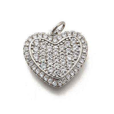 Brass Micro Pave Cubic Zirconia Pendants KK-P295-24P-1