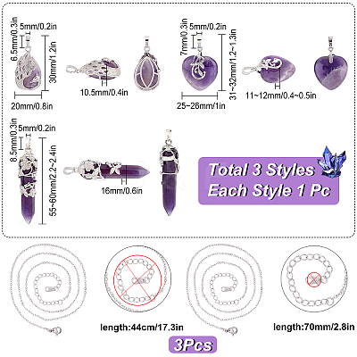 DIY Gemstone Necklace Making Kit DIY-SC0019-15-1
